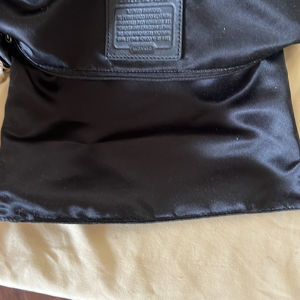 EUC COACH BLACK BROOKE SIGNATURE SATEEN CONVERTIBLE HOBO SHOULDER BAG #17183 - Picture 14 of 15